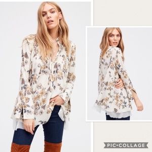 Free People So Fine Floral Printed Smock Tunic